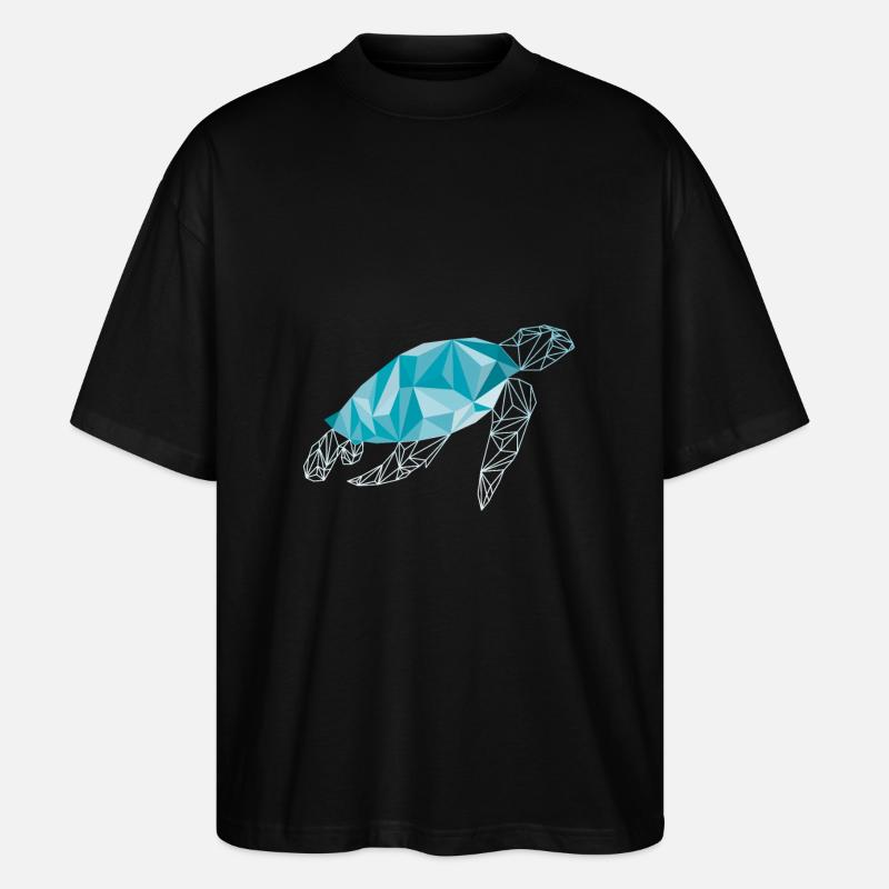 Turtle polygon - Stanley/Stella Oversized Unisex Organic T-shirt Blaster 2.0 - black