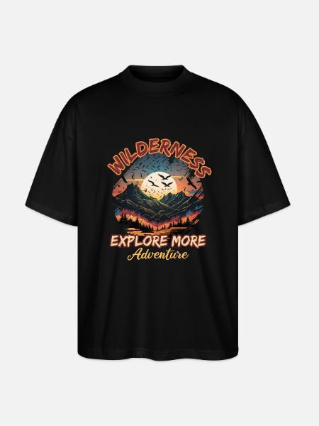 Wildnis Abenteuer Entdecken - Stanley/Stella Oversized Unisex Bio T-Shirt Blaster 2.0 - Schwarz