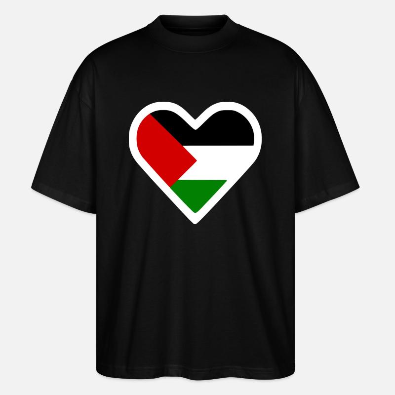 Free palestine herz - Stanley/Stella Oversized Unisex Bio T-Shirt Blaster 2.0 - Schwarz