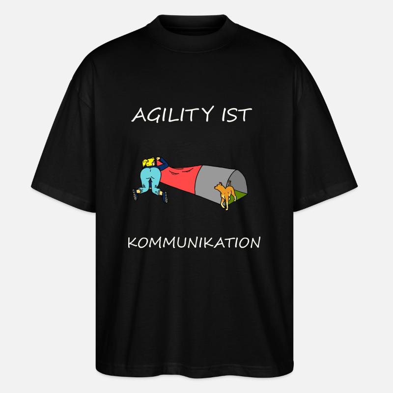 Agility is - communication - Stanley/Stella Oversized Unisex Organic T-shirt Blaster 2.0 - black