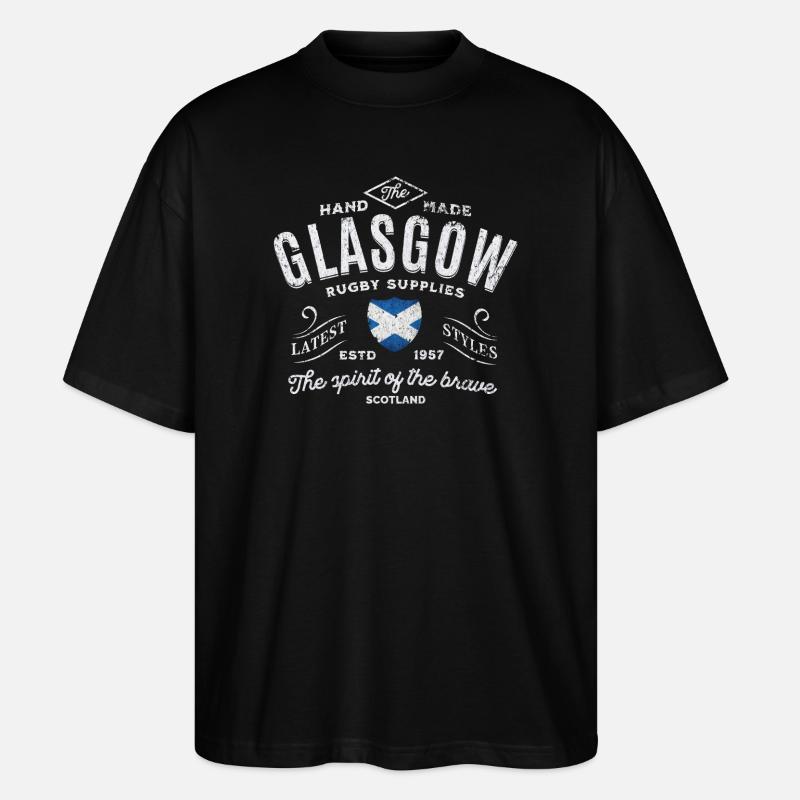 Glasgow Rugby Zubehör - Stanley/Stella Oversized Unisex Bio T-Shirt Blaster 2.0 - Schwarz