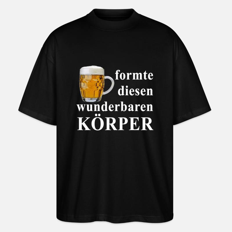 wunderbarer_koerper_weiss - Stanley/Stella Oversized Unisex Bio T-Shirt Blaster 2.0 - Schwarz