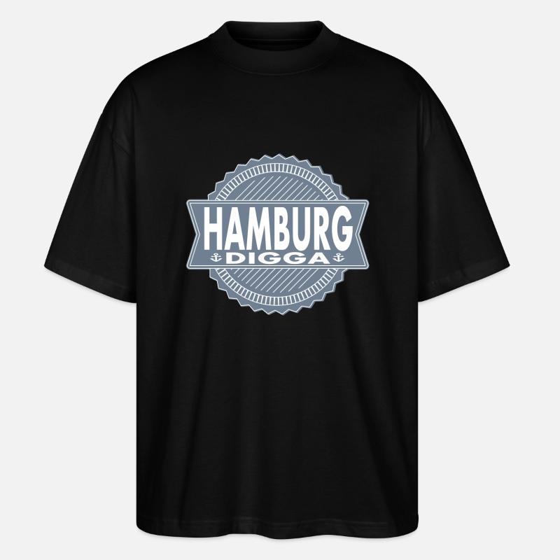 HAMBURG DIGGA - Stanley/Stella Oversized Unisex Bio T-Shirt Blaster 2.0 - Schwarz