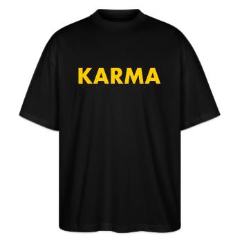 Karma - Stanley/Stella Oversized Unisex Organic T-shirt Blaster 2.0 - black - Front - Alina (178cm) & Michal (187cm)