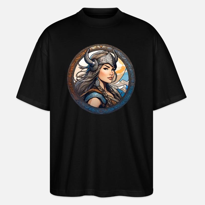 Fière Viking Germanin Shieldmaiden - T-shirt bio Blaster 2.0 coupe oversize Stanley/Stella Unisexe - noir