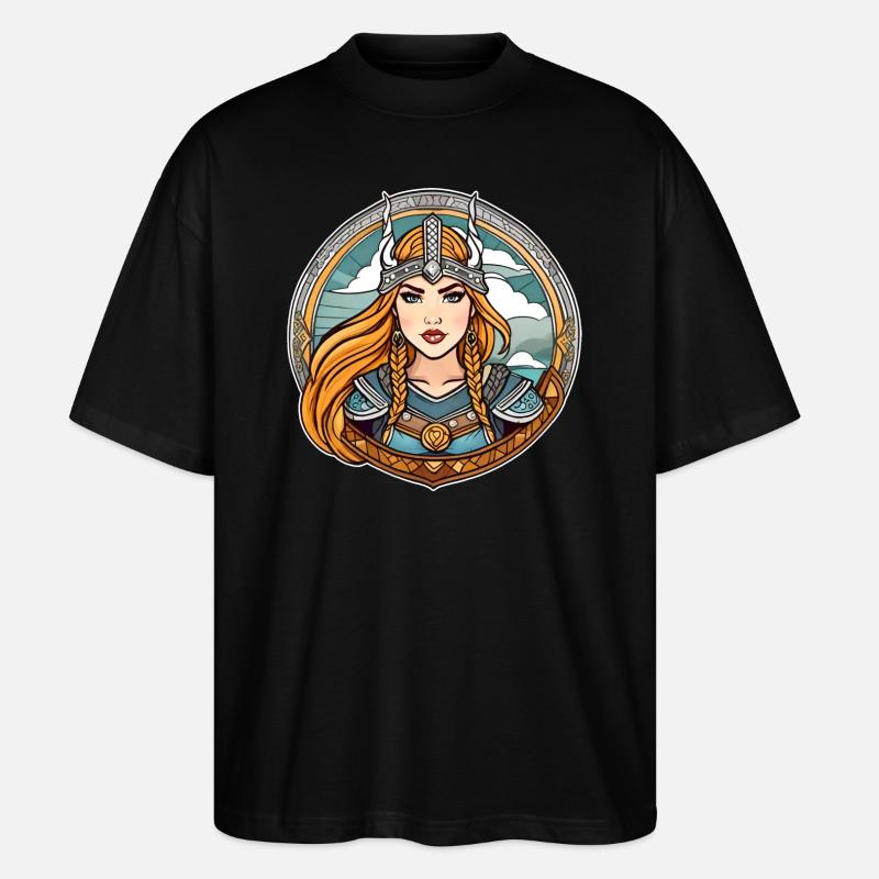 Fière Viking Germanin Shieldmaiden - T-shirt bio Blaster 2.0 coupe oversize Stanley/Stella Unisexe - noir