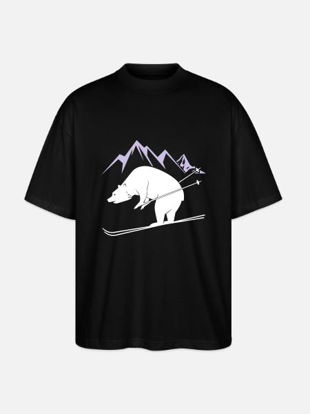 Snowboard Bear - Stanley/Stella Oversized Unisex Bio T-Shirt Blaster 2.0 - Schwarz