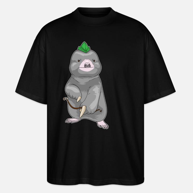 Arc d’archer taupe - T-shirt bio Blaster 2.0 coupe oversize Stanley/Stella Unisexe - noir