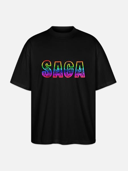 saga rs regenbogen - Stanley/Stella Oversized Unisex Bio T-Shirt Blaster 2.0 - Schwarz
