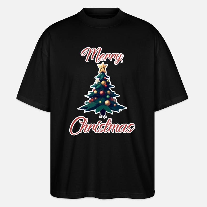 Weihnachtsbaum (Schlaganfall) - Stanley/Stella Oversized Unisex Bio T-Shirt Blaster 2.0 - Schwarz
