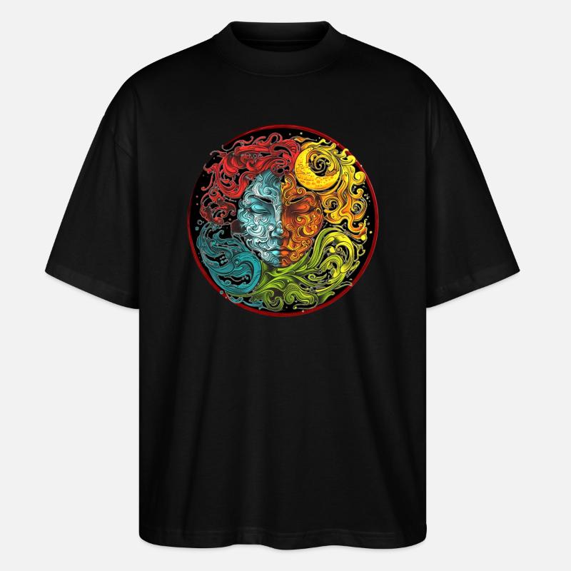 Die vier Elemente - Stanley/Stella Oversized Unisex Bio T-Shirt Blaster 2.0 - Schwarz