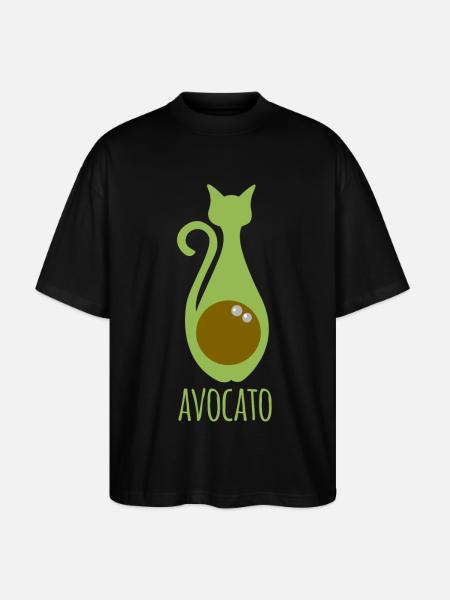Avocato - Cat - Avocado - Avocat - Stanley/Stella Oversized Unisex Organic T-shirt Blaster 2.0 - black