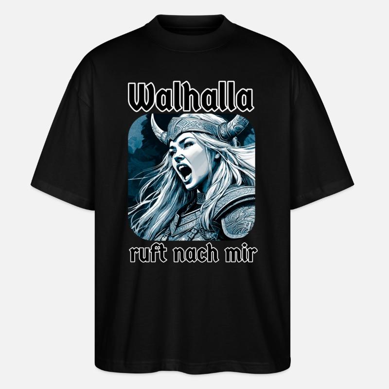 Schildmaid Walhalla ruft nach mir - Stanley/Stella Oversized Unisex Bio T-Shirt Blaster 2.0 - Schwarz