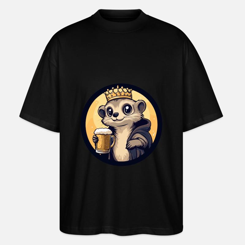 Erdmännchen Bier - Stanley/Stella Oversized Unisex Bio T-Shirt Blaster 2.0 - Schwarz