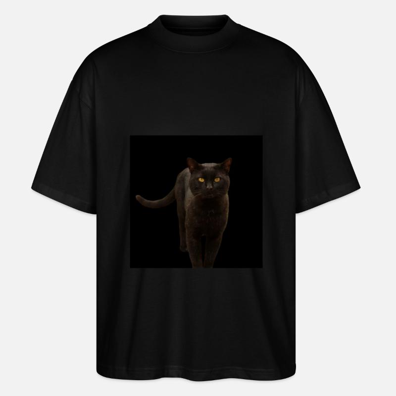 schwarze Katze Kätzchen Katze - Stanley/Stella Oversized Unisex Bio T-Shirt Blaster 2.0 - Schwarz