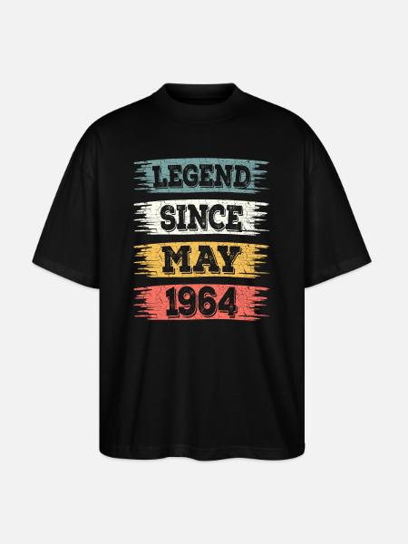 Legend 60 jaar 1964 mei 60 jaar verjaardag - Stanley/Stella Uniseks oversized bio T-shirt Blaster 2.0 - zwart