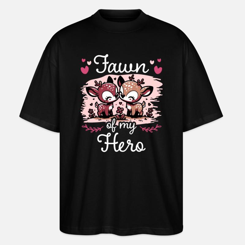 Faon Amour Idée Romantique Couple - T-shirt bio Blaster 2.0 coupe oversize Stanley/Stella Unisexe - noir