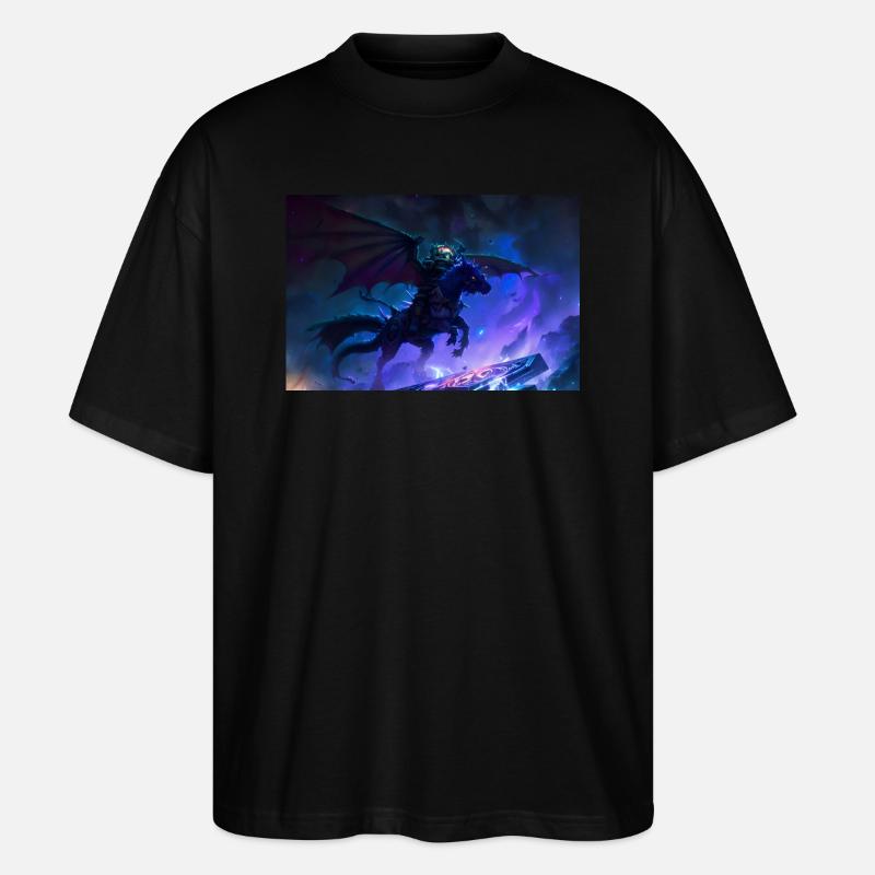 Night Rider – Schwarzer Pegasus - Stanley/Stella Oversized Unisex Bio T-Shirt Blaster 2.0 - Schwarz