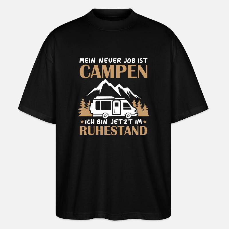 Renter Camping Geschenk - Stanley/Stella Oversized Unisex Bio T-Shirt Blaster 2.0 - Schwarz