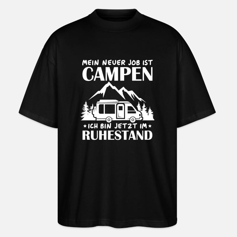 Renter Camping Geschenk - Stanley/Stella Oversized Unisex Bio T-Shirt Blaster 2.0 - Schwarz