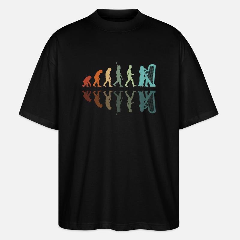 Entwicklung des Harfenspielers - Stanley/Stella Oversized Unisex Bio T-Shirt Blaster 2.0 - Schwarz