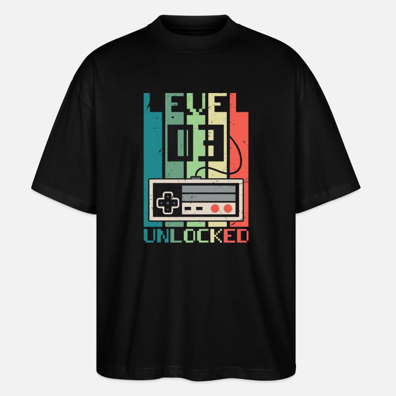 Niveau 3 débloqué - T-shirt bio Blaster 2.0 coupe oversize Stanley/Stella Unisexe - noir