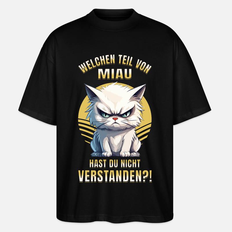 Chat, , , , Miaou, Drôle - T-shirt bio Blaster 2.0 coupe oversize Stanley/Stella Unisexe - noir