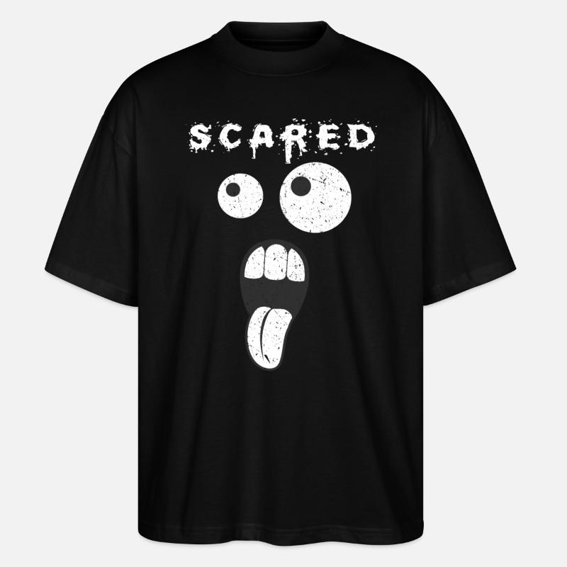 Scared Lustige Grafik - Stanley/Stella Oversized Unisex Bio T-Shirt Blaster 2.0 - Schwarz