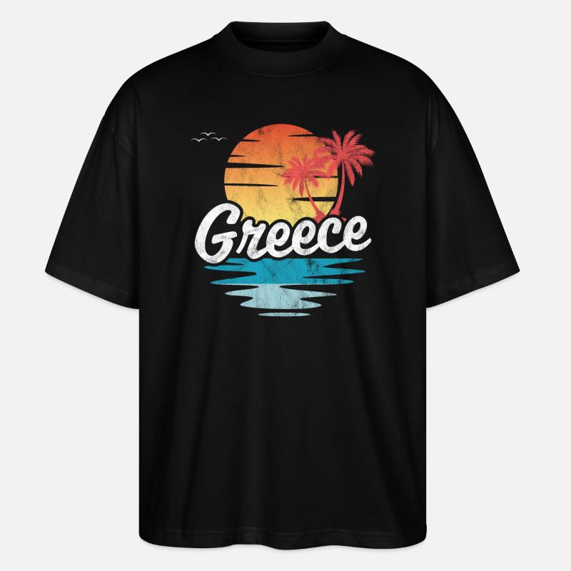 Grèce - T-shirt bio Blaster 2.0 coupe oversize Stanley/Stella Unisexe - noir
