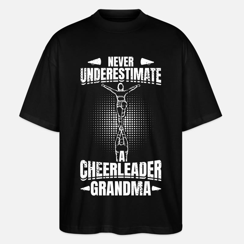 Never Underestimate Cheerleader Grandma - Stanley/Stella Oversized Unisex Bio T-Shirt Blaster 2.0 - Schwarz
