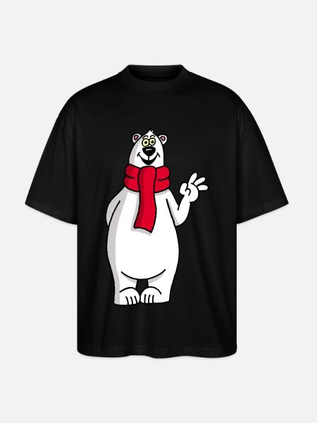 Funny polar bear - Stanley/Stella Oversized Unisex Organic T-shirt Blaster 2.0 - black