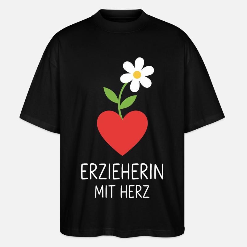 Educator with heart - Stanley/Stella Oversized Unisex Organic T-shirt Blaster 2.0 - black