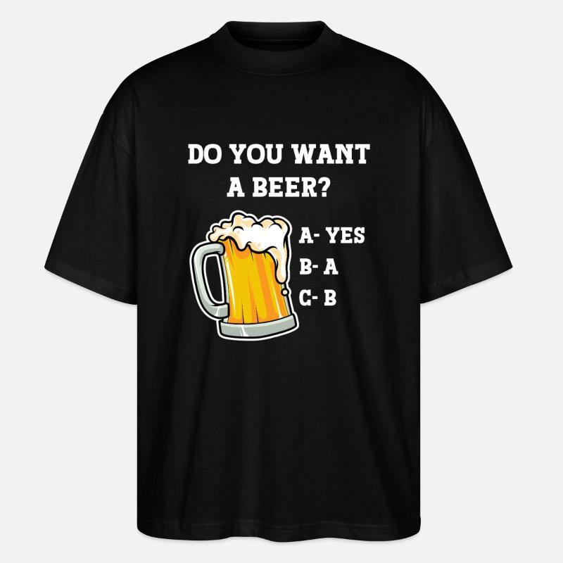 Funny Beer Decision Tree - Stanley/Stella Oversized Unisex Organic T-shirt Blaster 2.0 - black