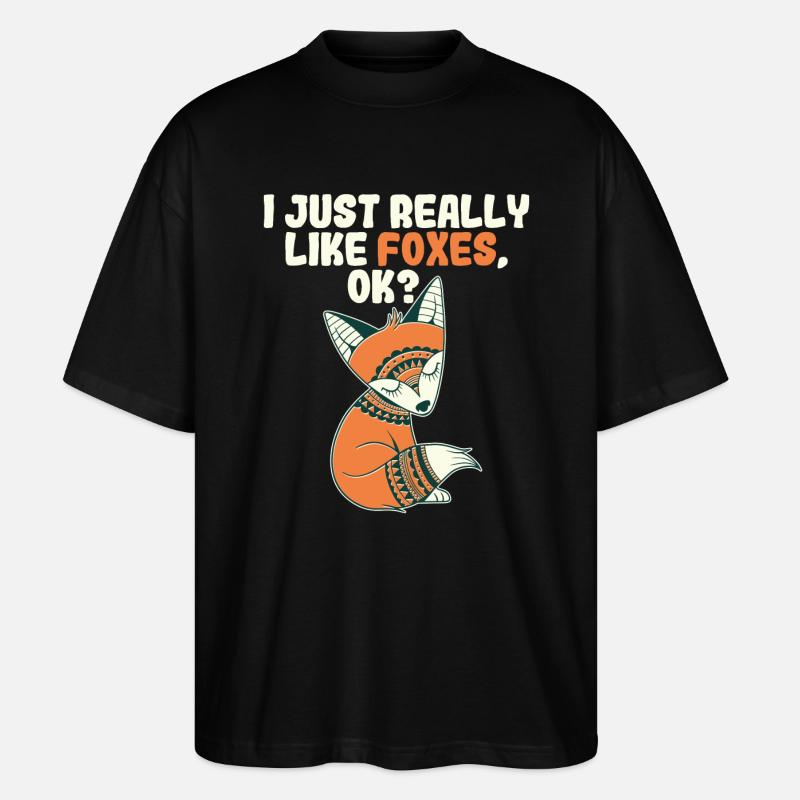 Fox Gift - Stanley/Stella Oversized Unisex Organic T-shirt Blaster 2.0 - black