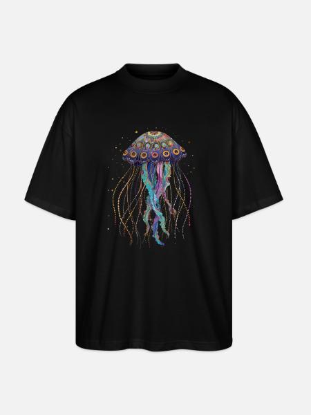 Cadeau de méduse - T-shirt bio Blaster 2.0 coupe oversize Stanley/Stella Unisexe - noir
