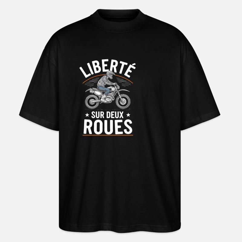 Liberté sur deux roues - T-shirt bio Blaster 2.0 coupe oversize Stanley/Stella Unisexe - noir