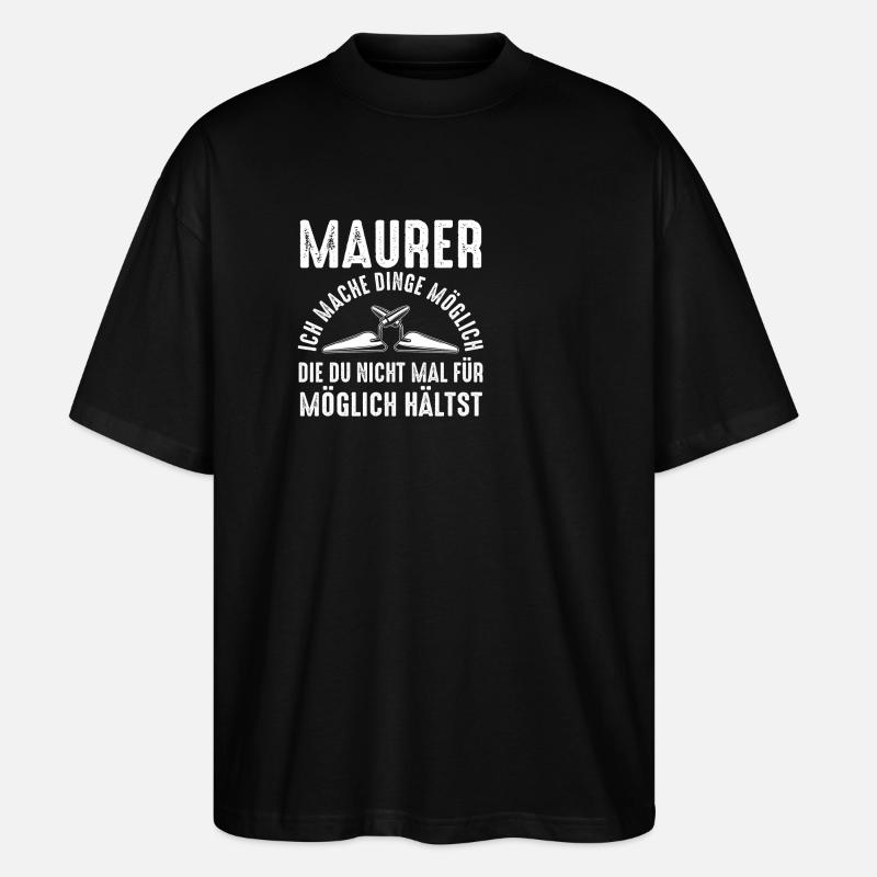 Master Bricklayer Journeyman Bricklayer - Stanley/Stella Oversized Unisex Organic T-shirt Blaster 2.0 - black