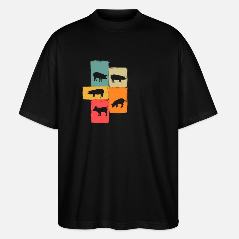Schwein - Stanley/Stella Oversized Unisex Bio T-Shirt Blaster 2.0 - Schwarz