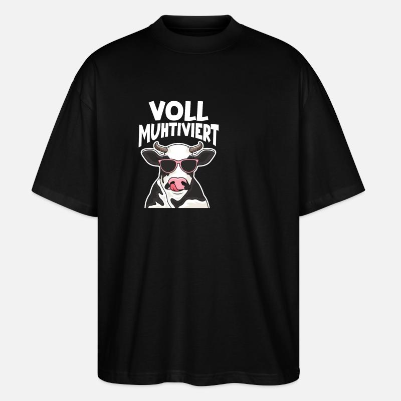 Cow Fully Muhtived - Stanley/Stella Oversized Unisex Organic T-shirt Blaster 2.0 - black