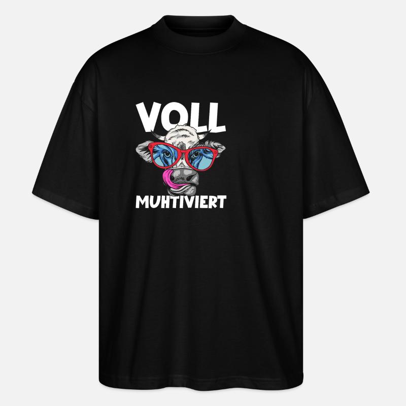 Cow Fully Muhtived - Stanley/Stella Oversized Unisex Organic T-shirt Blaster 2.0 - black