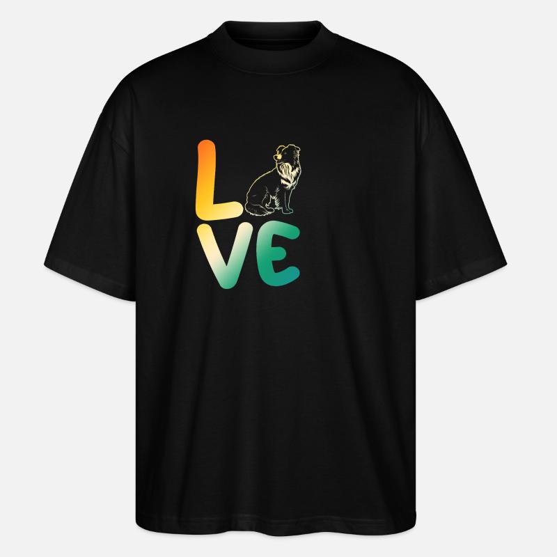 Border Collie - Stanley/Stella Oversized Unisex Organic T-shirt Blaster 2.0 - black