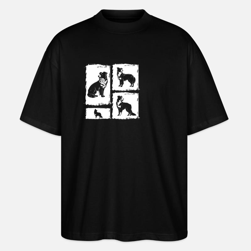 Border Collie - Stanley/Stella Oversized Unisex Bio T-Shirt Blaster 2.0 - Schwarz