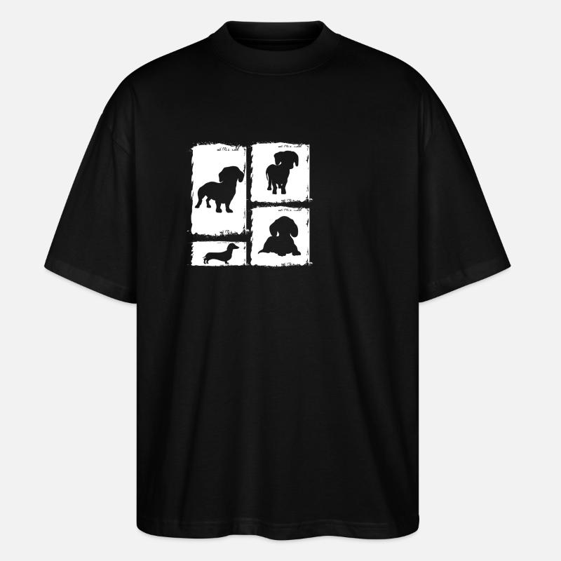 Hund Dackel - Stanley/Stella Oversized Unisex Bio T-Shirt Blaster 2.0 - Schwarz