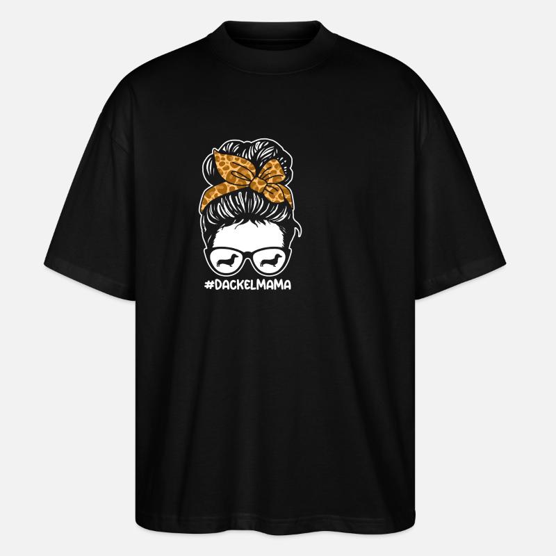 Mama Mutter Hund Dackel - Stanley/Stella Oversized Unisex Bio T-Shirt Blaster 2.0 - Schwarz