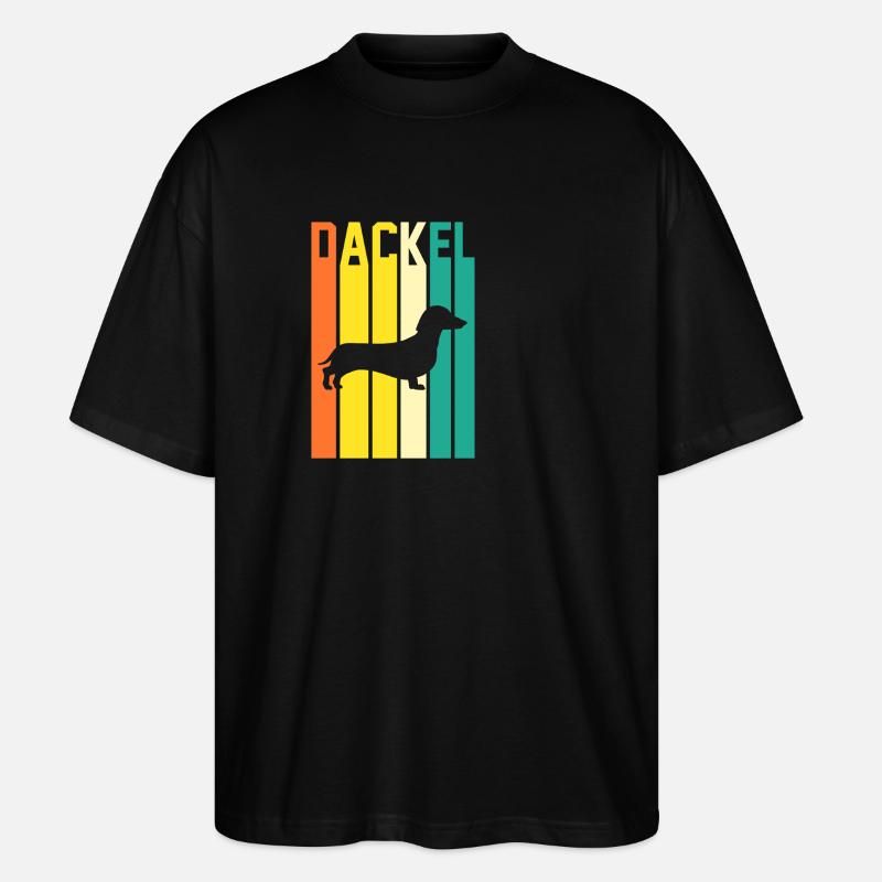 Hund Dackel - Stanley/Stella Oversized Unisex Bio T-Shirt Blaster 2.0 - Schwarz