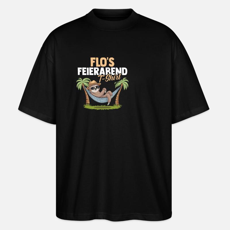 Faultier Florian - Stanley/Stella Oversized Unisex Bio T-Shirt Blaster 2.0 - Schwarz