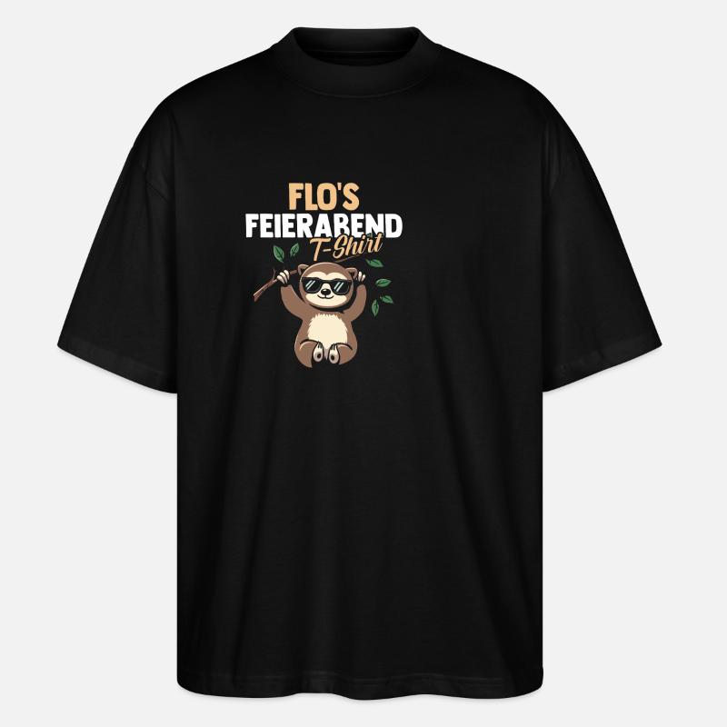 Faultier Florian - Stanley/Stella Oversized Unisex Bio T-Shirt Blaster 2.0 - Schwarz
