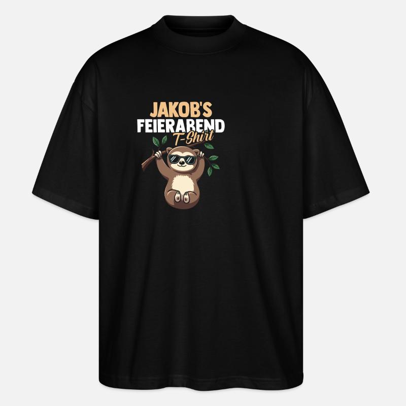 Faultier Jakob - Stanley/Stella Oversized Unisex Bio T-Shirt Blaster 2.0 - Schwarz