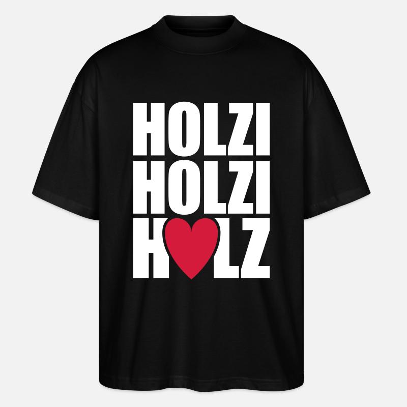 Holzi Holzi Holz - Stanley/Stella Oversized Unisex Bio T-Shirt Blaster 2.0 - Schwarz