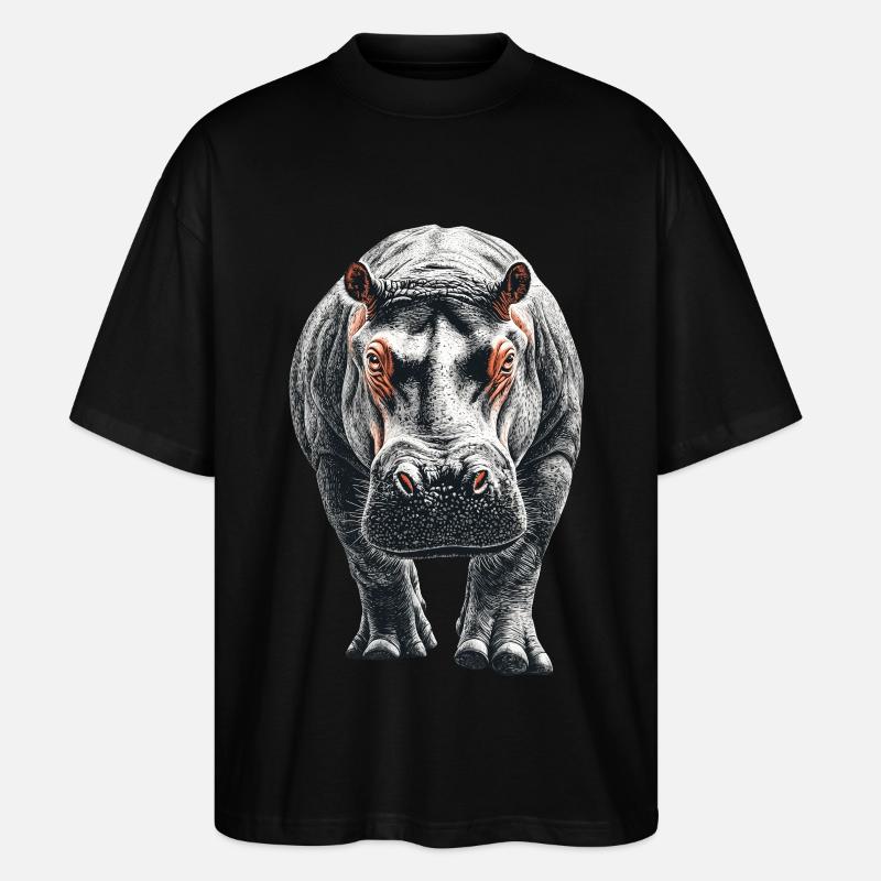 Nilpferd - Stanley/Stella Oversized Unisex Bio T-Shirt Blaster 2.0 - Schwarz